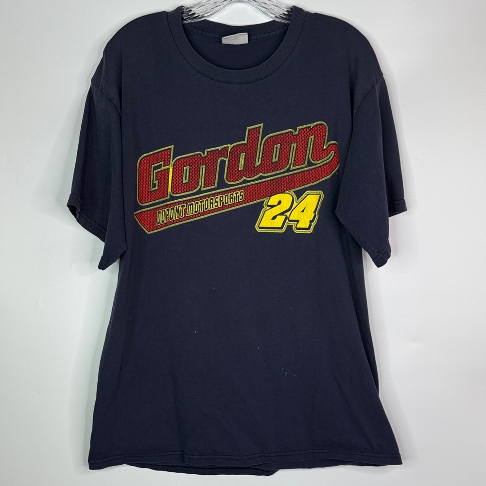 Vintage Chase Authentics Navy Blue Jeff Gordon #24 Tshirt Size Large 2002